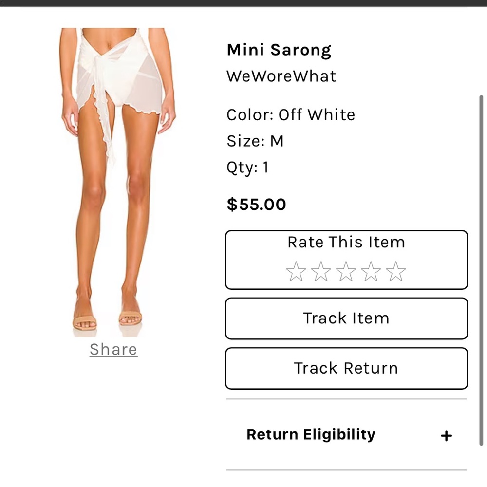 WeWoreWhat Mini Sarong in Off White